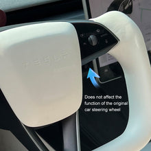 Load image into Gallery viewer, Maxamera Yoke Steering Wheel Nappa Leather White For Tesla Model 3 Highland