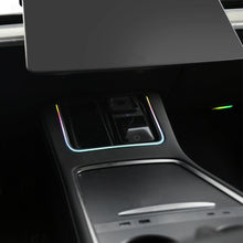 Charger l&#39;image dans la galerie, Chargeur sans fil Tesla Model 3 &amp; Y avec lumière ambiante LED, console centrale, chargeur de téléphone