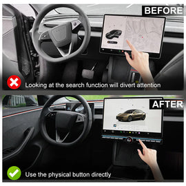 Senterkonsoll fysisk kontrollknapp Flere funksjoner for Tesla Model Y/3