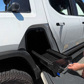 Rivian R1T Gear Tunnel Slide Drawer Cargo Slide Out Hyllebrett | Maxamera