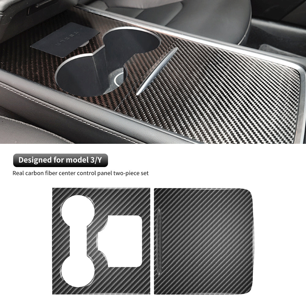 gloss real carbon fiber cernter console