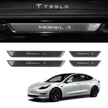 Load image into Gallery viewer, Silver tesla model 3 illuminated door sill