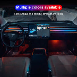 Modell 3/Y Ambient Lighting Upgrade Kit Dragon Scale Style Tesla Interiør LED-belysningstilbehør