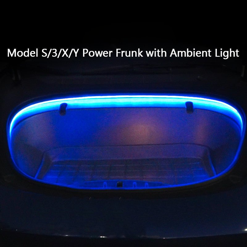 Model S/3/X/Y Power frunk with blue ambient light