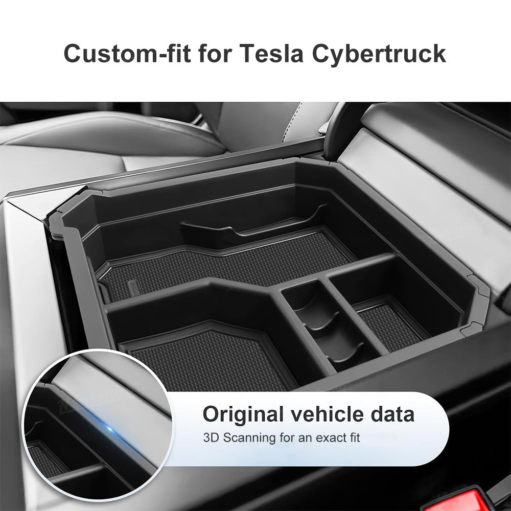 Tesla Cybertruck Center Console Organizer Armrest Storage Box Tray 2PCS