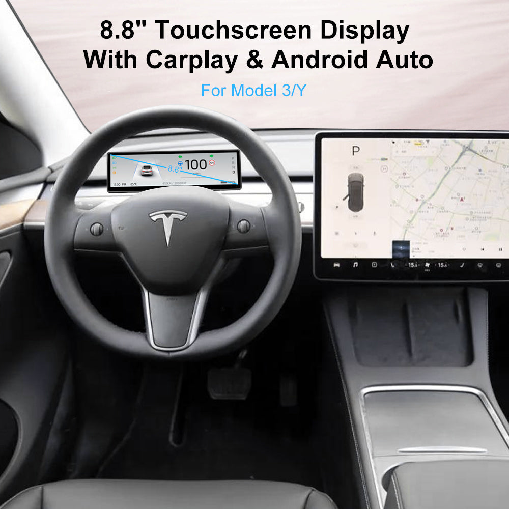 Model 3/Y 8.8-Inch F888 Touch Screen Display Instrument Cluster With Built-In Air Vent Tesla Dashboard Head Up Display | Maxamera