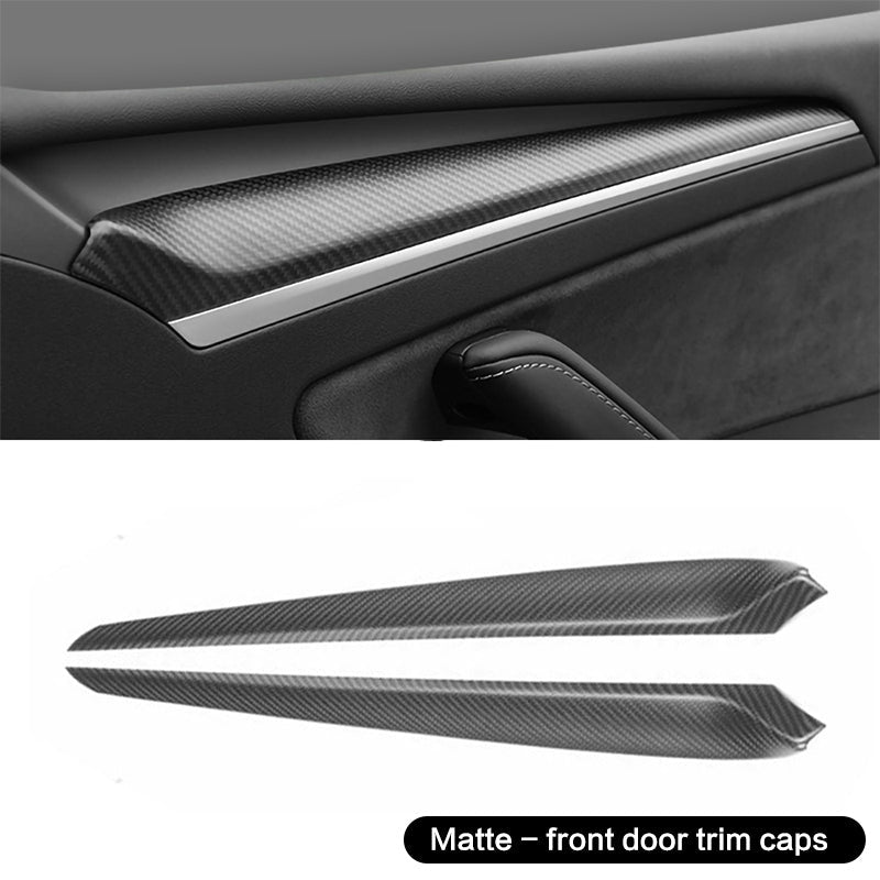 Gloss front door trim caps for model 3/Y