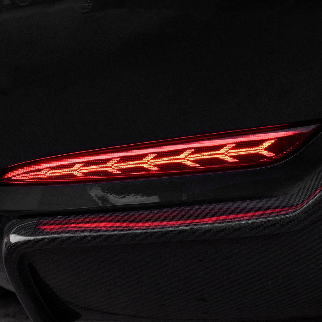 fishbone style of rear bumper tail light