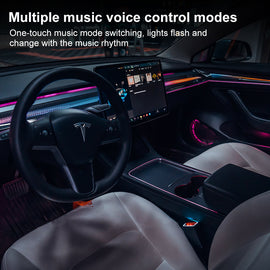 Modell 3/Y Ambient Lighting Upgrade Kit Dragon Scale Style Tesla Interiør LED-belysningstilbehør