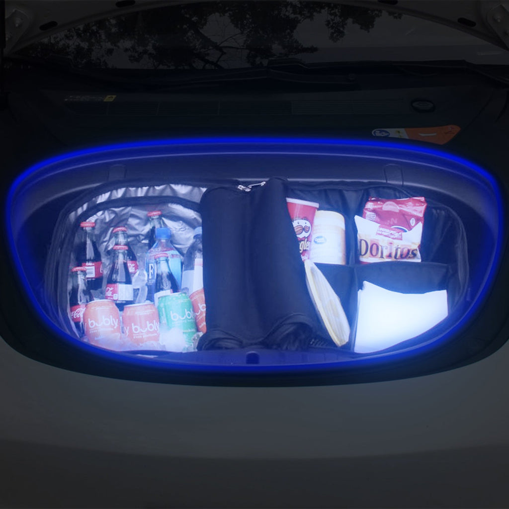 Model S/3/X/Y Power frunk with blue ambient light