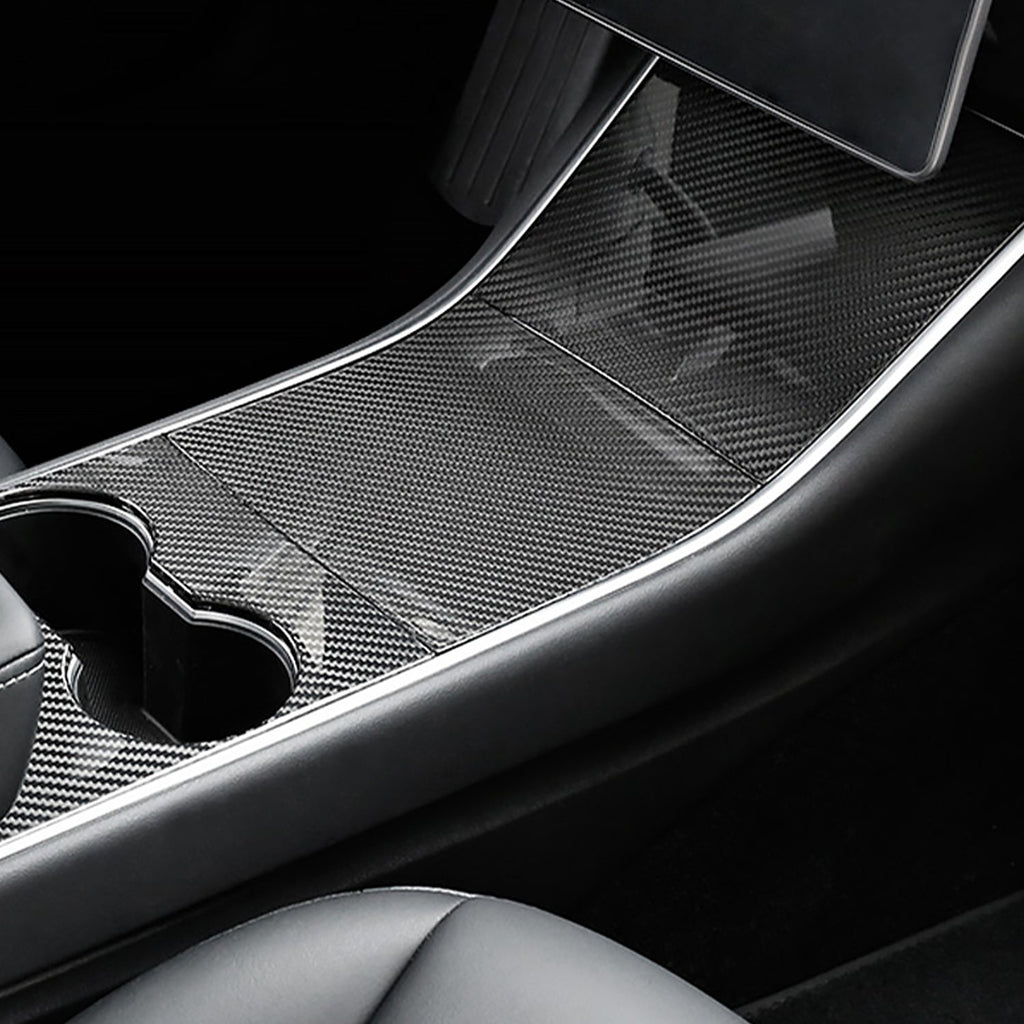 Model 3/Y Real Carbon Fiber Center Console Trim Panel Cover