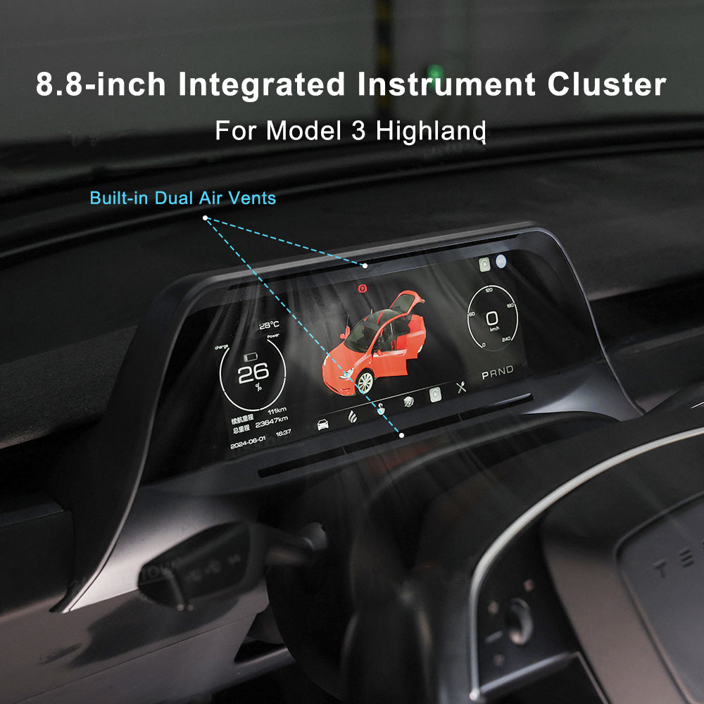 Tesla Model 3 Highland Heads Up Display 8.8” Instrument Cluster Dashboard Screen Maxamera F89