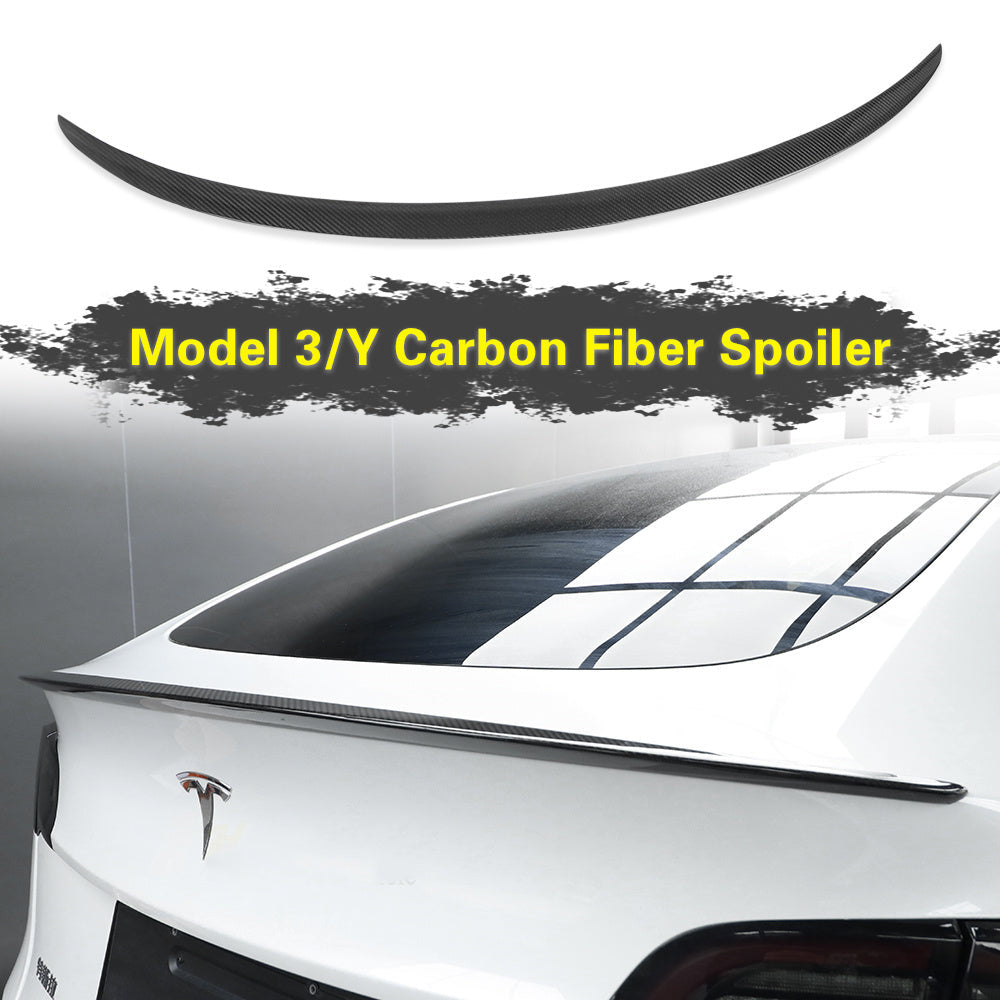 Model 3/Y Real Carbon Fiber Bakre Trunk Lip Spoiler