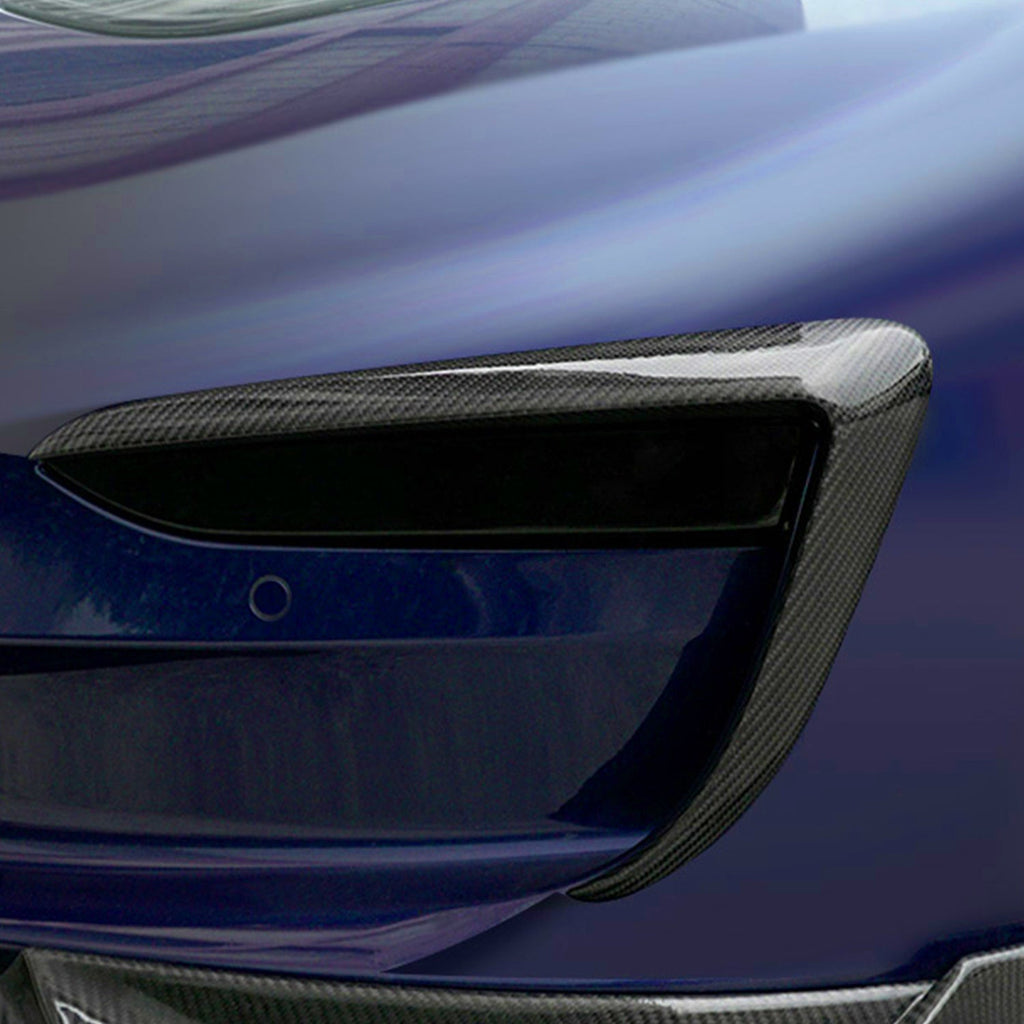 Model 3 Real Carbon Fiber Front Foglight Trim Cover