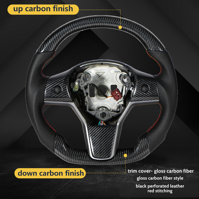 Model 3/Y Carbon Fiber Steering Wheel