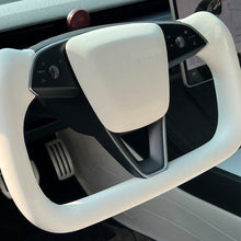 Load image into Gallery viewer, Maxamera Yoke Steering Wheel Nappa Leather White For Tesla Model 3 Highland