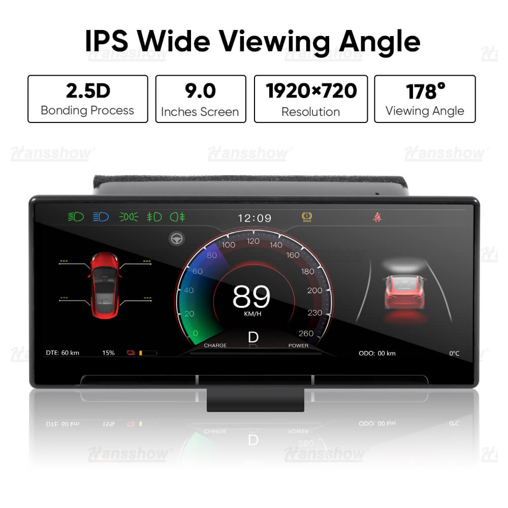 Maxamera Model 3 Highland F9 9 ​​Tommers berøringsskjerm Carplay/Android Auto Smart Dashboard