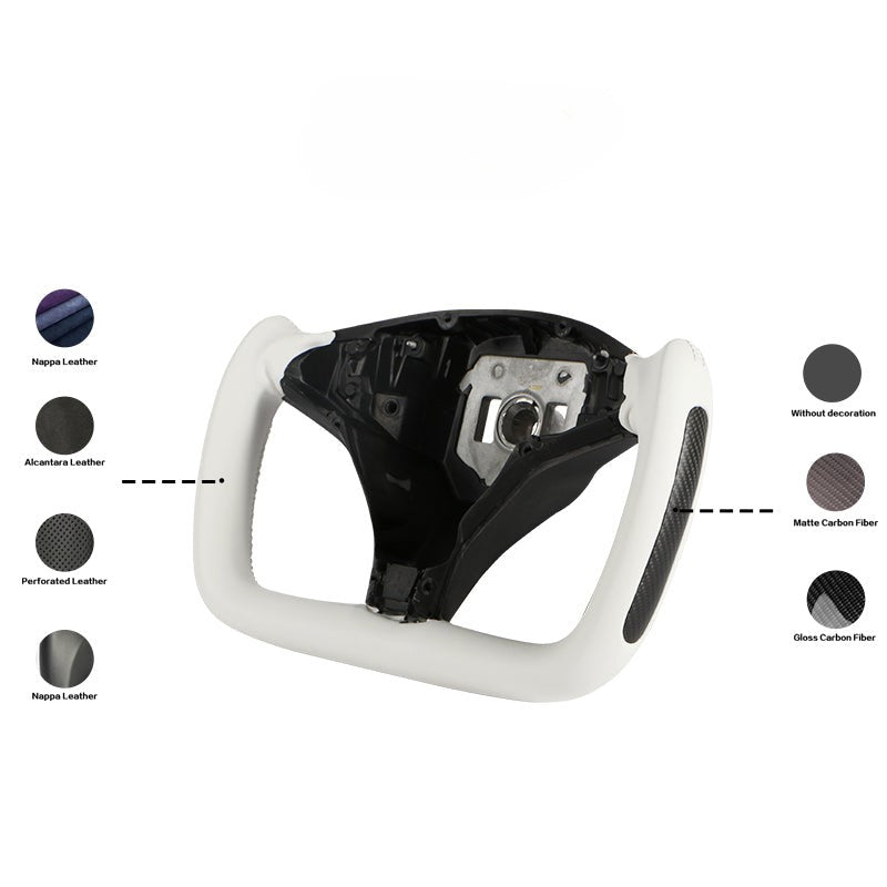 2012-2020 Model S/X Yoke Style Carbon Fiber Steering Wheel