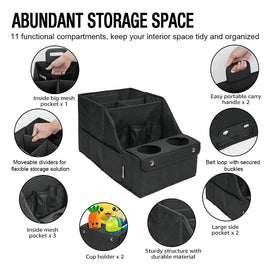 Tesla Cybertruck förvaringsväska Nedre mittkonsolorganisator med fack Kopphållare Oxfordduk