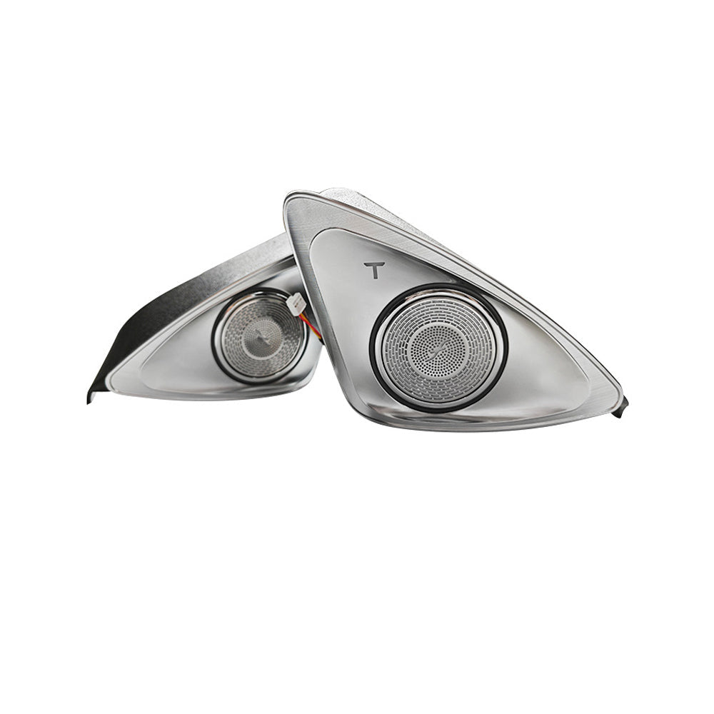 Tesla Model Y/3/3 Highland Rotating Speaker 4D Audio Rotate Diskanthøyttaler med LED-omgivelsesbelysning