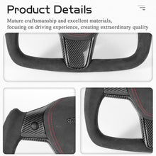 Load image into Gallery viewer, Maxamera Model 3/Y Alcantara Black Yoke Steering Wheel Ellipse Style with Heating Function