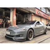 Carbon Fiber For Tesla Model S Upgrade RZ Style Body Kit Front Lip Side Skirt Wheel Eyebrow Rear Diffuser Spoiler