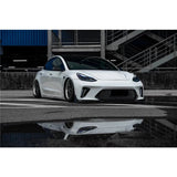 New Arrival For Tesla model 3 Upgrade Hacker Robot Wide Body Kit Hood Front Rear Bumper And Lip Spoiler