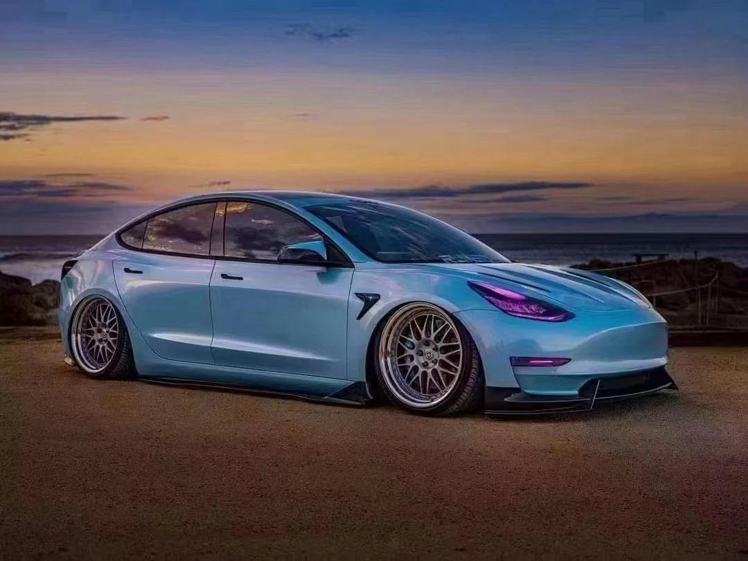 Support Customization For Tesla Model 3 Wet Carbon Fiber Body Kit Fron ...