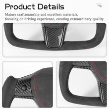 Load image into Gallery viewer, Maxamera Model 3/Y Alcantara Black Yoke Steering Wheel Ellipse Style with Heating Function