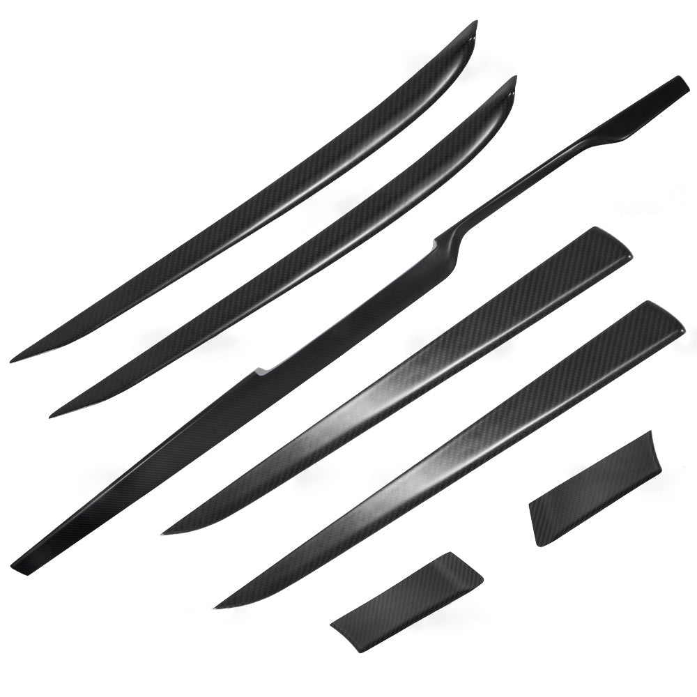 2022+ Model S Interior Carbon Fiber Doors & Dash Trim Kit (7pcs/set)