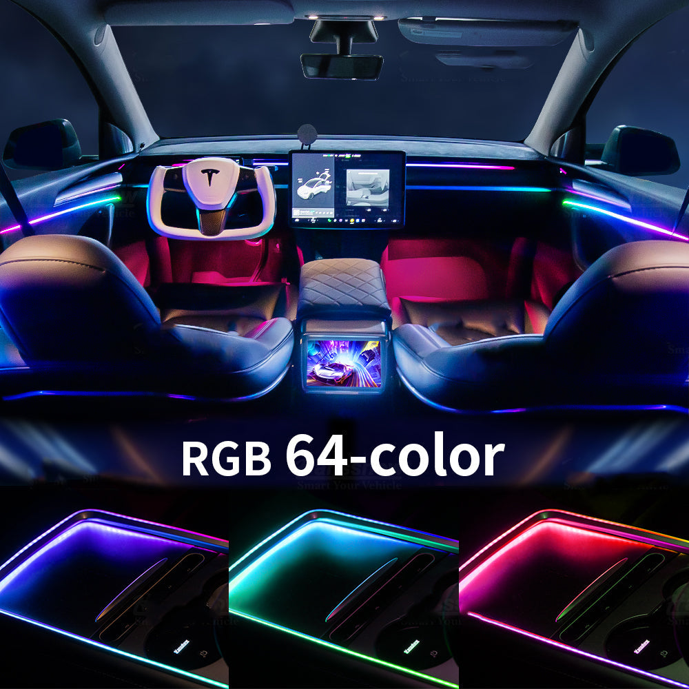 2021+ Model 3/Y Ultra RGB 64-color Ambient Lighting System | Maxamera