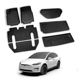 Maxamera Tesla Model X 2021+ Vanntette gulvmatter +Trunk&Frunk gulvbelegg