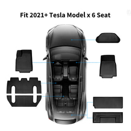 Maxamera Tesla Model X 2021+ Vanntette gulvmatter +Trunk&Frunk gulvbelegg