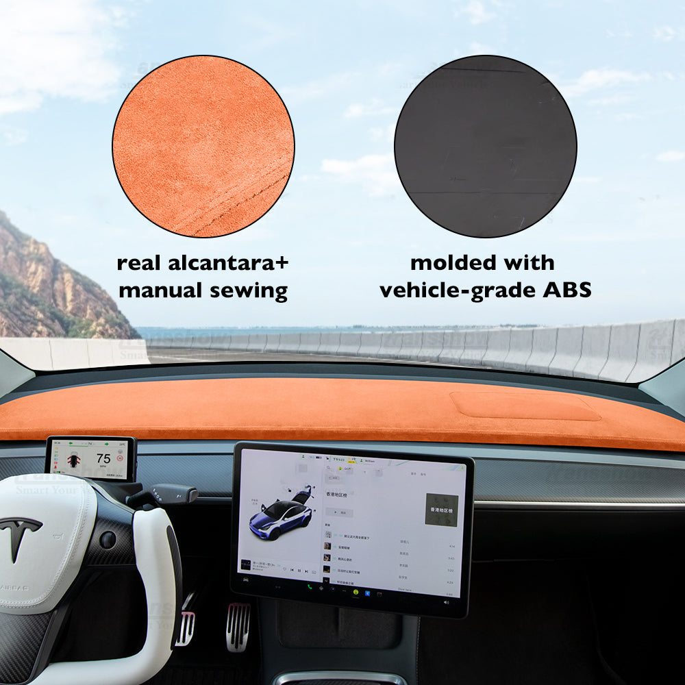 Tesla Model Y/3 Dash Mat Cover with Alcantara Leather