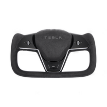 Load image into Gallery viewer, Tesla Model 3/Y Alcantara Black Yoke Steering Wheel (Design Inspired by Model X/S Yoke)