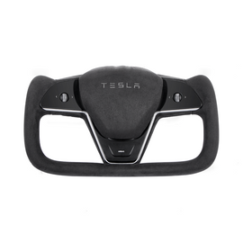 Tesla Model 3/Y Alcantara Black Yoke-ratt (Design inspirerad av Model X/S Yoke)
