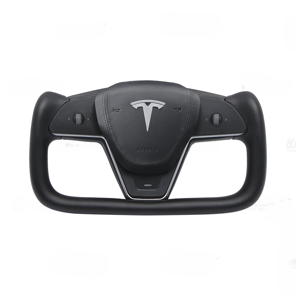 Maxamera Model 3/Y Nappa Black Leather Yoke Steering Wheel For Tesla (Inspired by Model X/S Yoke)