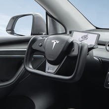 Load image into Gallery viewer, Maxamera Model 3/Y Nappa Black Leather Yoke Steering Wheel For Tesla (Inspired by Model X/S Yoke)