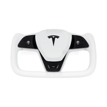 Load image into Gallery viewer, Tesla Model 3/Y Yoke Steering Wheel (Inspired by Model X/S Yoke)- Nappa White Leather