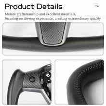 Load image into Gallery viewer, Maxamera Model 3/Y Yoke Steering Wheel Nappa Black Leather Ellipse style with Heated Feature