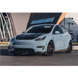 Carbon Fiber Material For Tesla Model Y CT Style Body Kit Hood Front Lip Side Skirts Rear Lip Spoiler Wheel Eyebrow