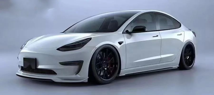 Model3 Accessories ART Style Carbon Fiber Front Lip Side Skirts Rear Diffuser Spoiler Wing Body Kit For Tesla Model3 2021