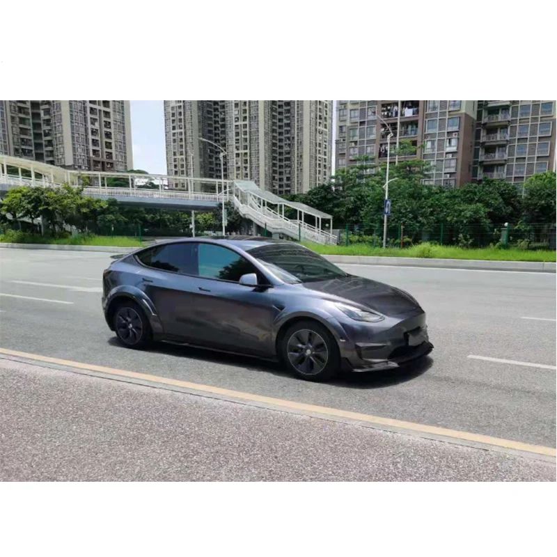 Carbon Fiber Material For 2019 Tesla model Y Body Kit Front Lip Side Skirts Wheel Eyebrow Rear Diffuser Spoiler