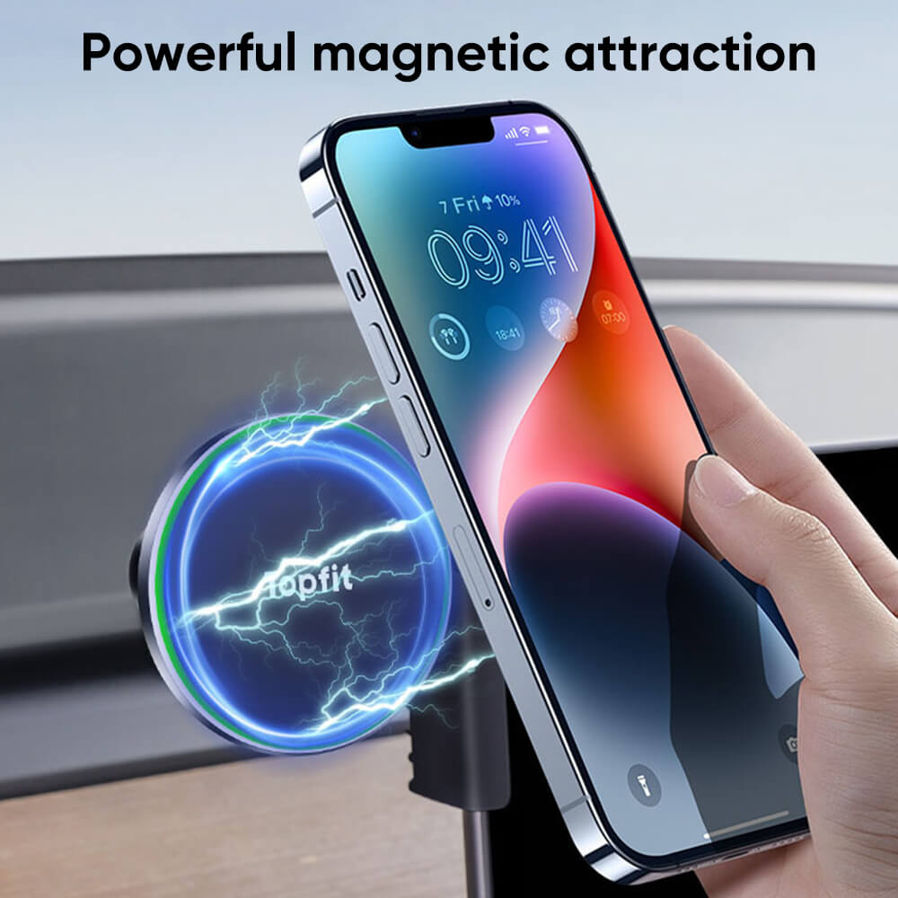 Maxamera Dual Support de téléphone magnétique rotatif à 360° avec fonction de chargement sans fil 