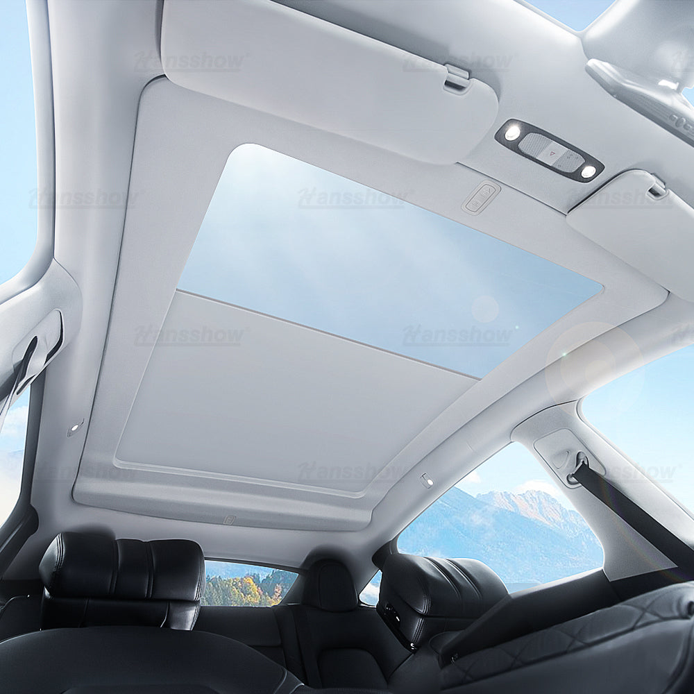 Maxamera Model Y Integrated Electric Retractable Glass Roof Sunshade