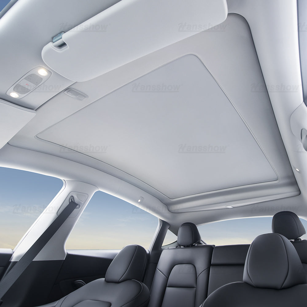 Maxamera Model Y Integrated Electric Retractable Glass Roof Sunshade