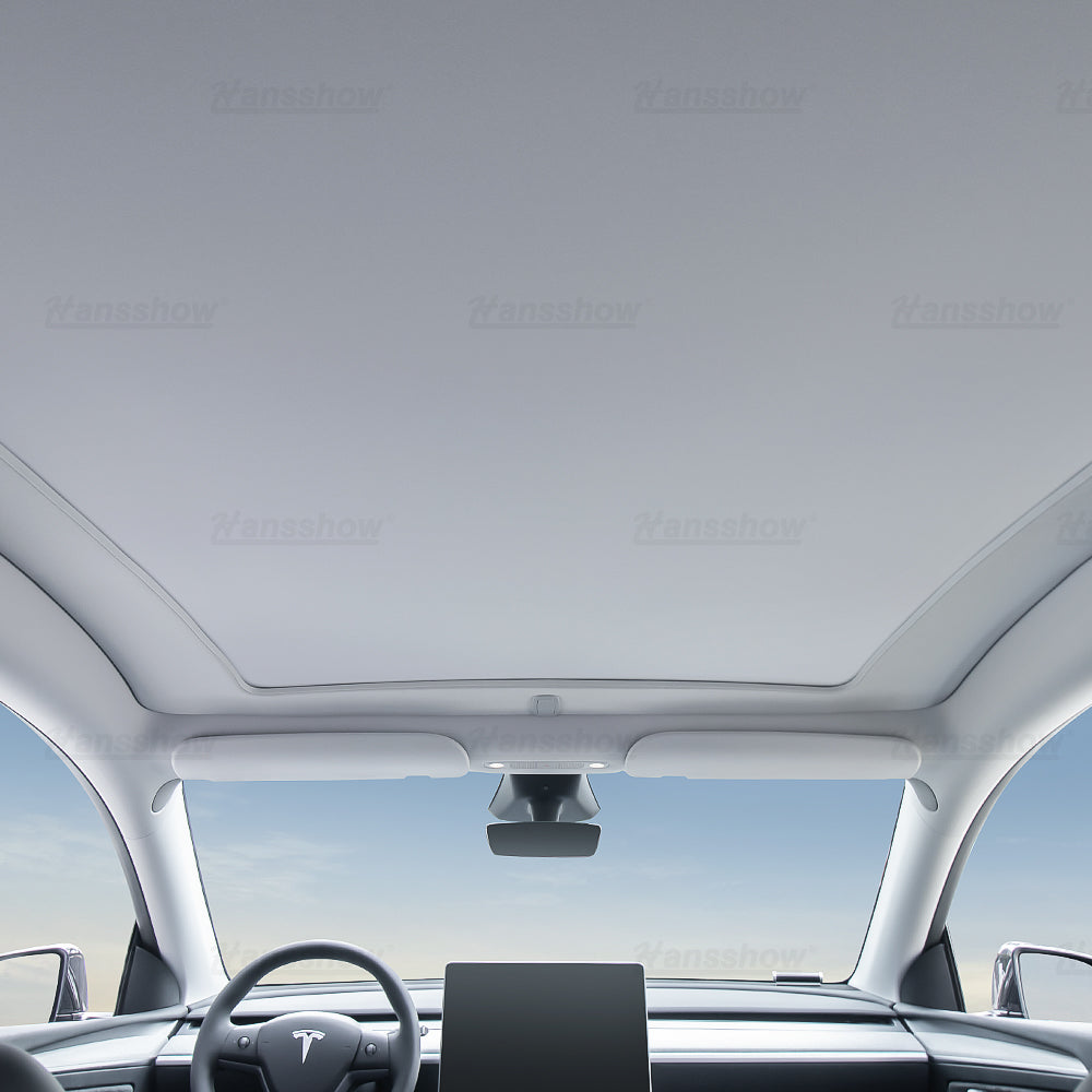 Maxamera Model Y Integrated Electric Retractable Glass Roof Sunshade