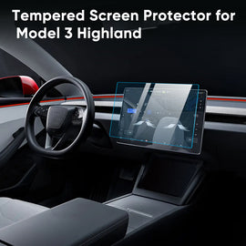 Model 3 Highland Tempered Glass Screen Protector Set för front- och bakskärmar