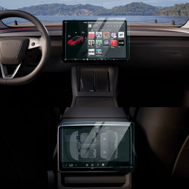 Model 3 Highland Tempered Glass Screen Protector Set för front- och bakskärmar