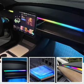 Maxamera Simple Air Vent RGB-ljusremsor för (19+) Tesla Model 3/Y